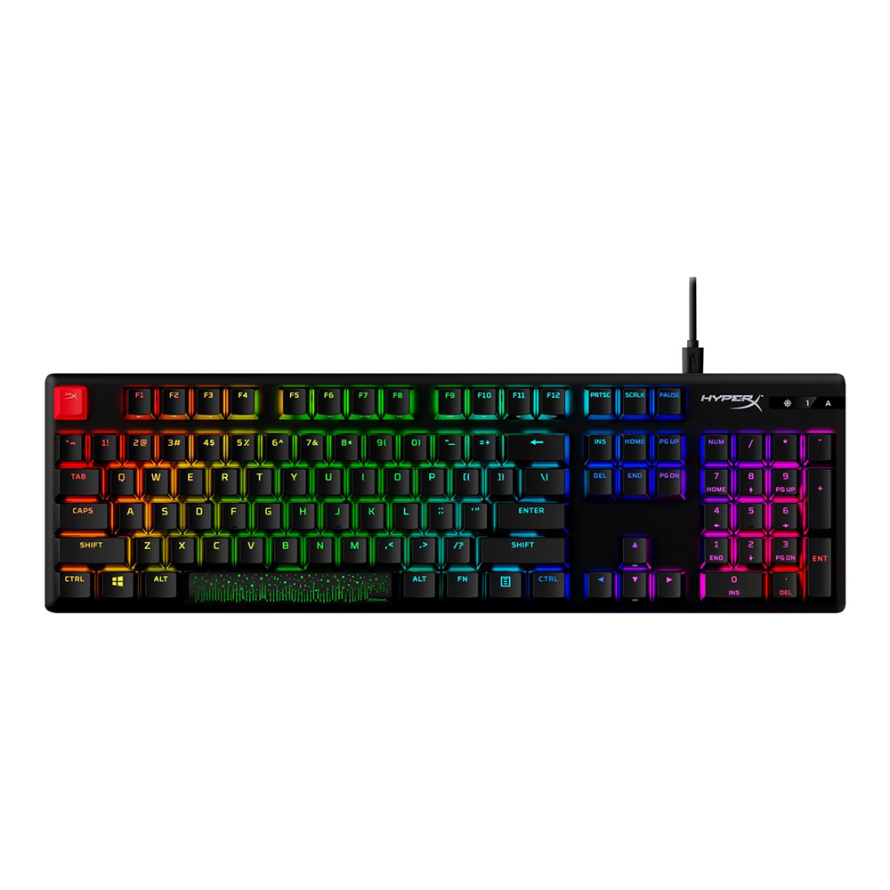 HP Tipkovnica HyperX Alloy Origins PBT, žičana, gaming, mehanička, aqua switches, US Layout, RGB, crna