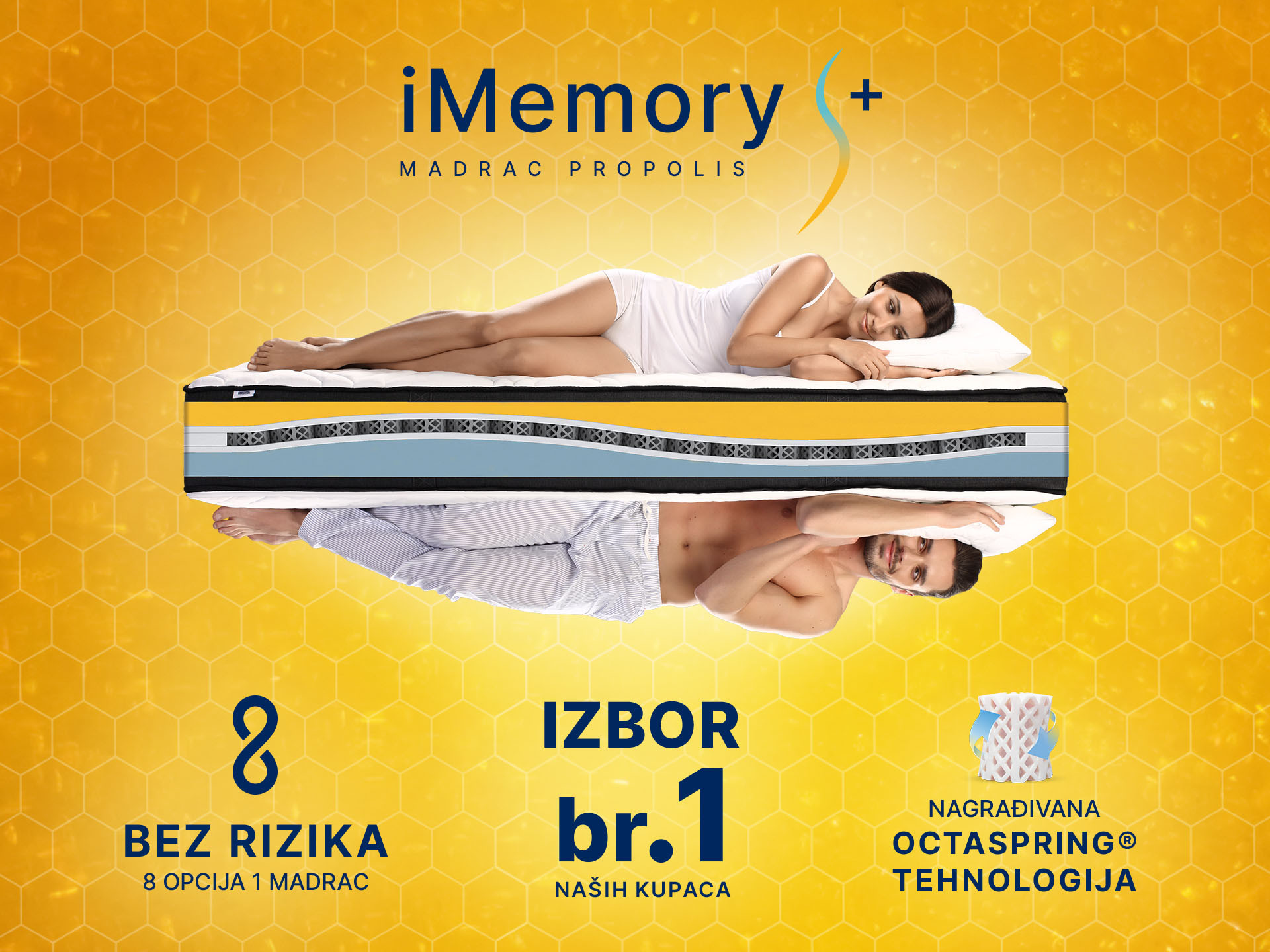 Madrac Dormeo iMemory S+ Silver Propolis 20 cm 90X190 cm