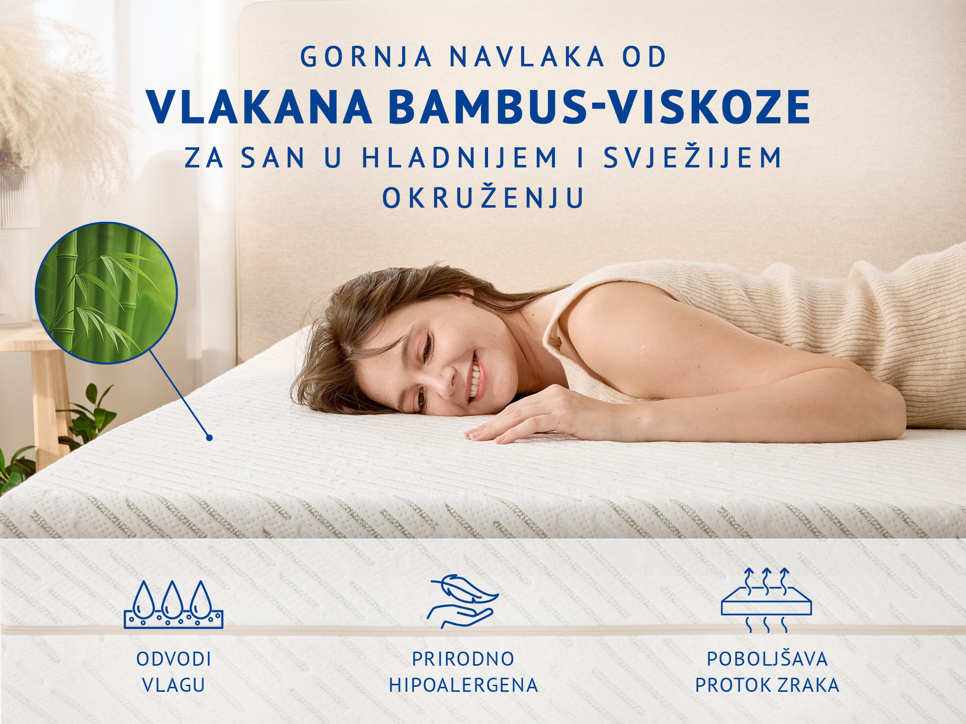 Madrac Mlily Bamboo Eco Health 140x200 cm