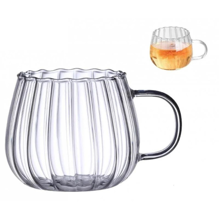 Staklena šalica valovitih stijenki - 400 ml