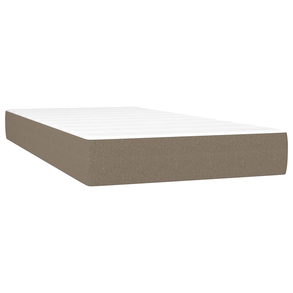 vidaXL Madrac s džepičastim oprugama smeđesivi 90x200x20 cm od tkanine