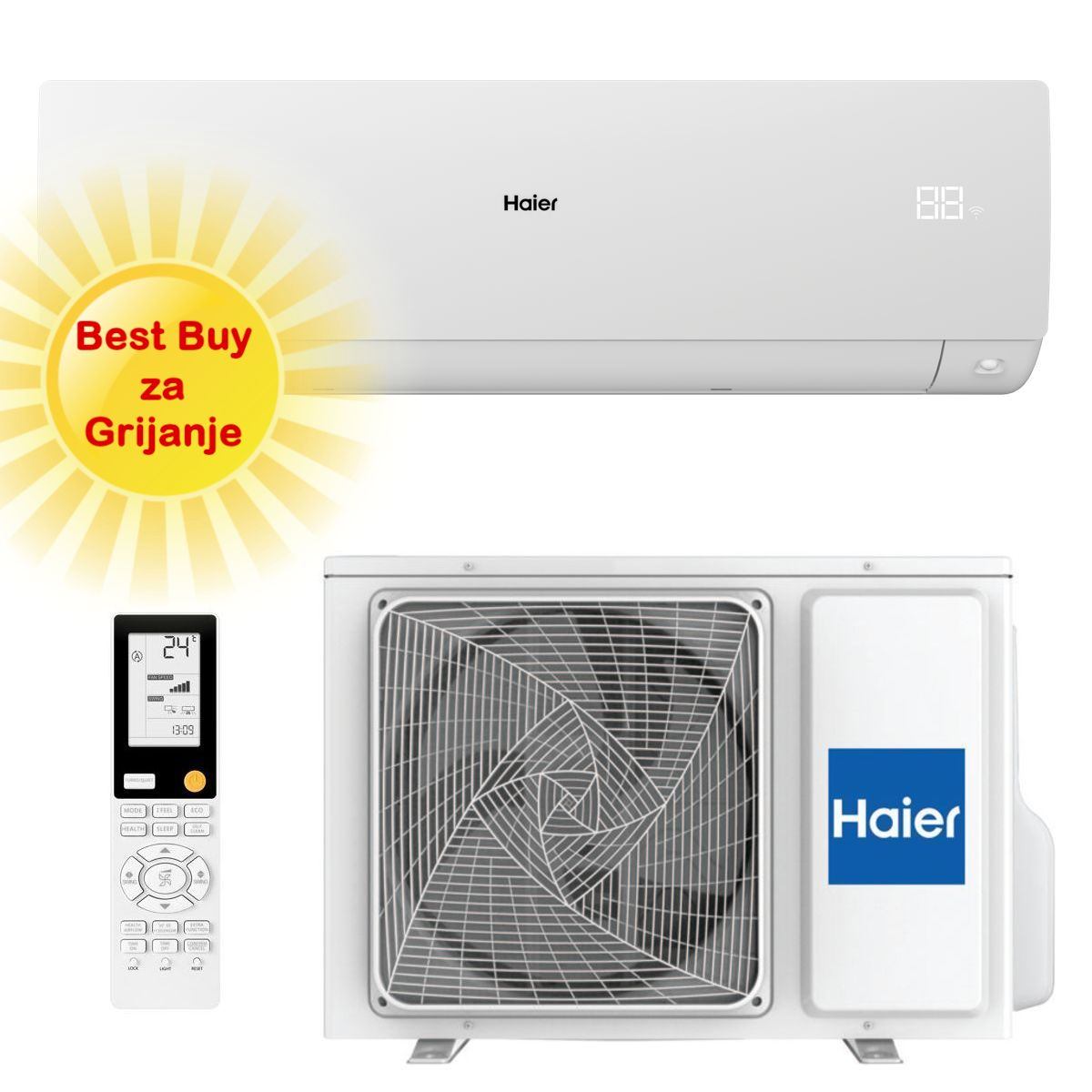 Haier Klima Uređaj 3,5Kw As35Sbbhra-Mw/1U35Debfra-Sh - Optimizir
