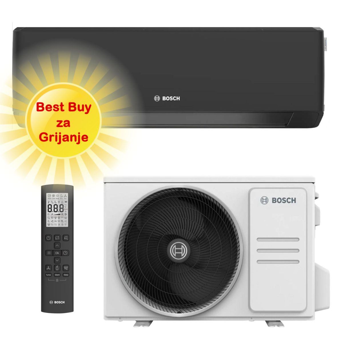 Bosch Klima Uređaj 2Kw Cl7000I-Set 20 We Crna