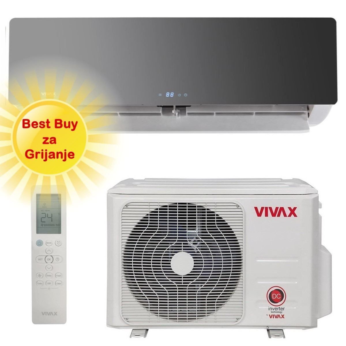 Vivax Klima Uređaj 3,52Kw Acp-12Ch35Aeri+ R32 Silver Mirror