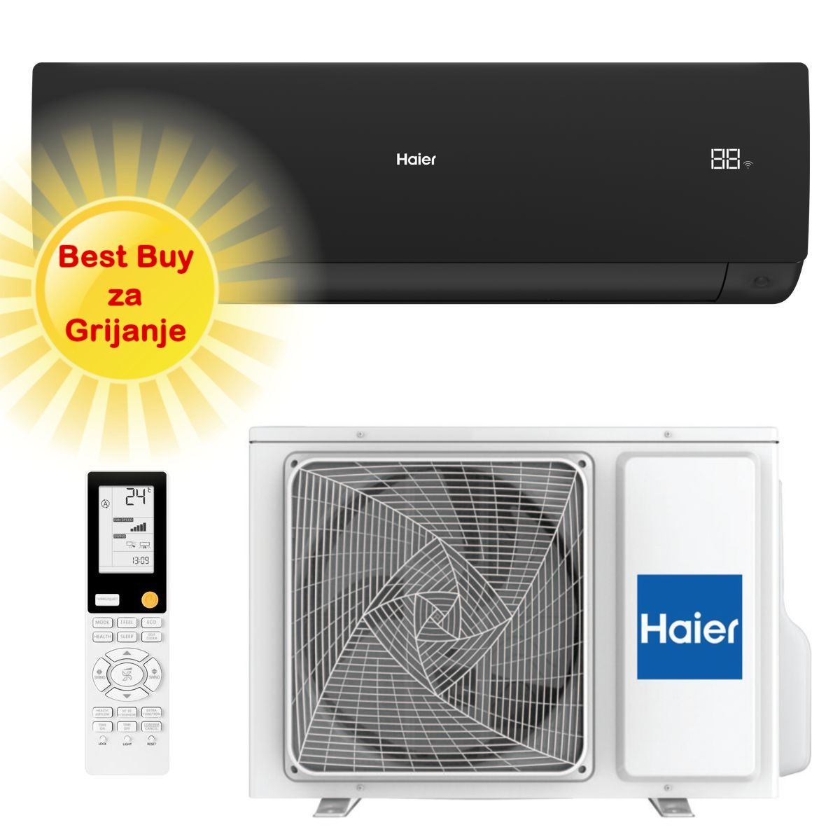 Haier Klima Uređaj 2,6Kw As25Sbbhra-Mb/1U25Debfra-Sh - Optimizir