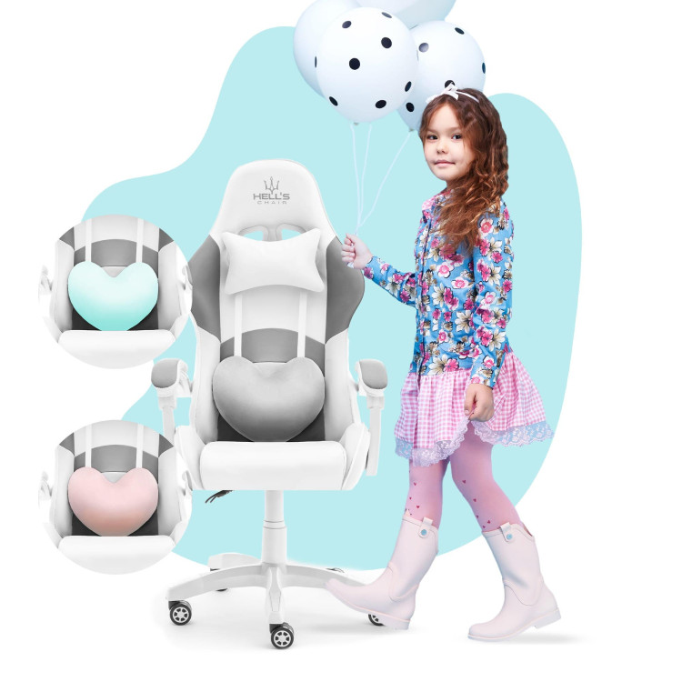 Dječja bijelo-siva gaming stolica HELL´S CHAIR
