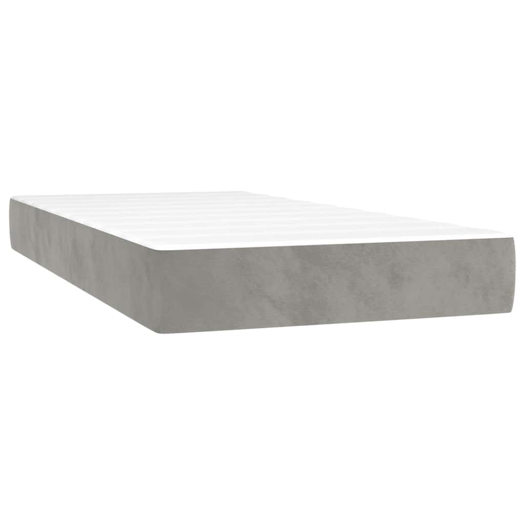 vidaXL Madrac s oprugama svjetlosivi 80 x 200 x 20 cm baršunasti