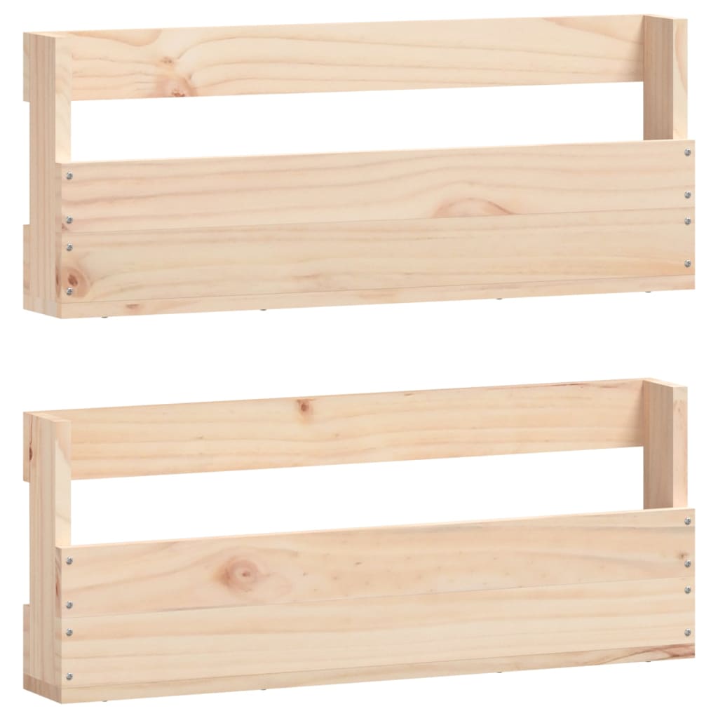 vidaXL Zidni stalci za cipele 2 kom 59 x 9 x 23 cm od masivne borovine
