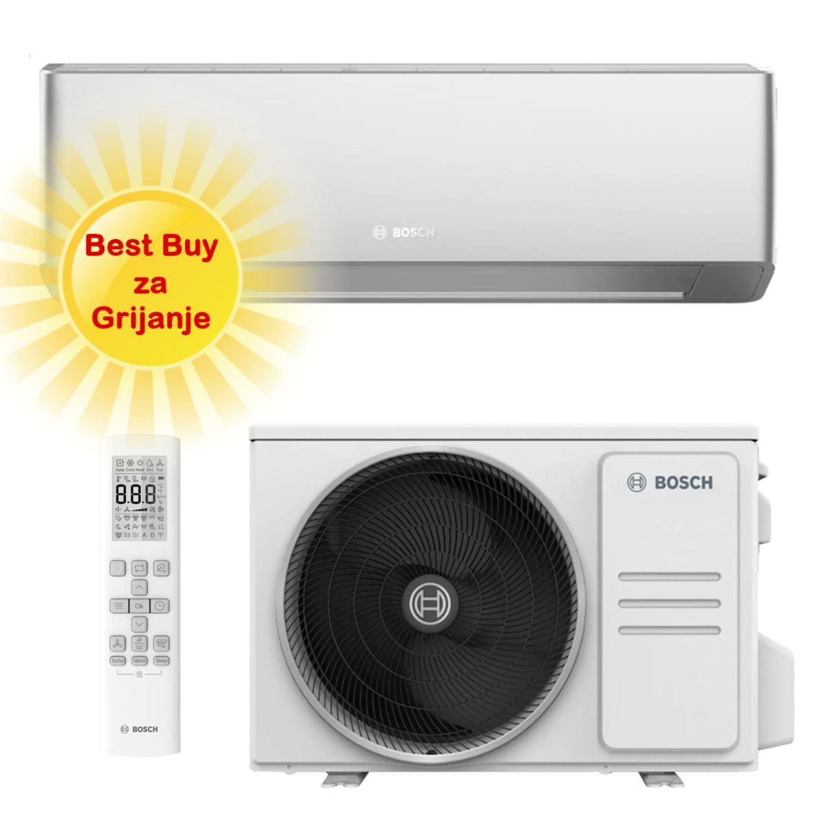 Bosch Klima Uređaj 2Kw Cl7000I-Set 20 We Siva