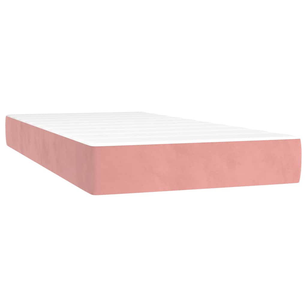 vidaXL Madrac s džepičastim oprugama rozi 80 x 210 x 20 cm baršunasti