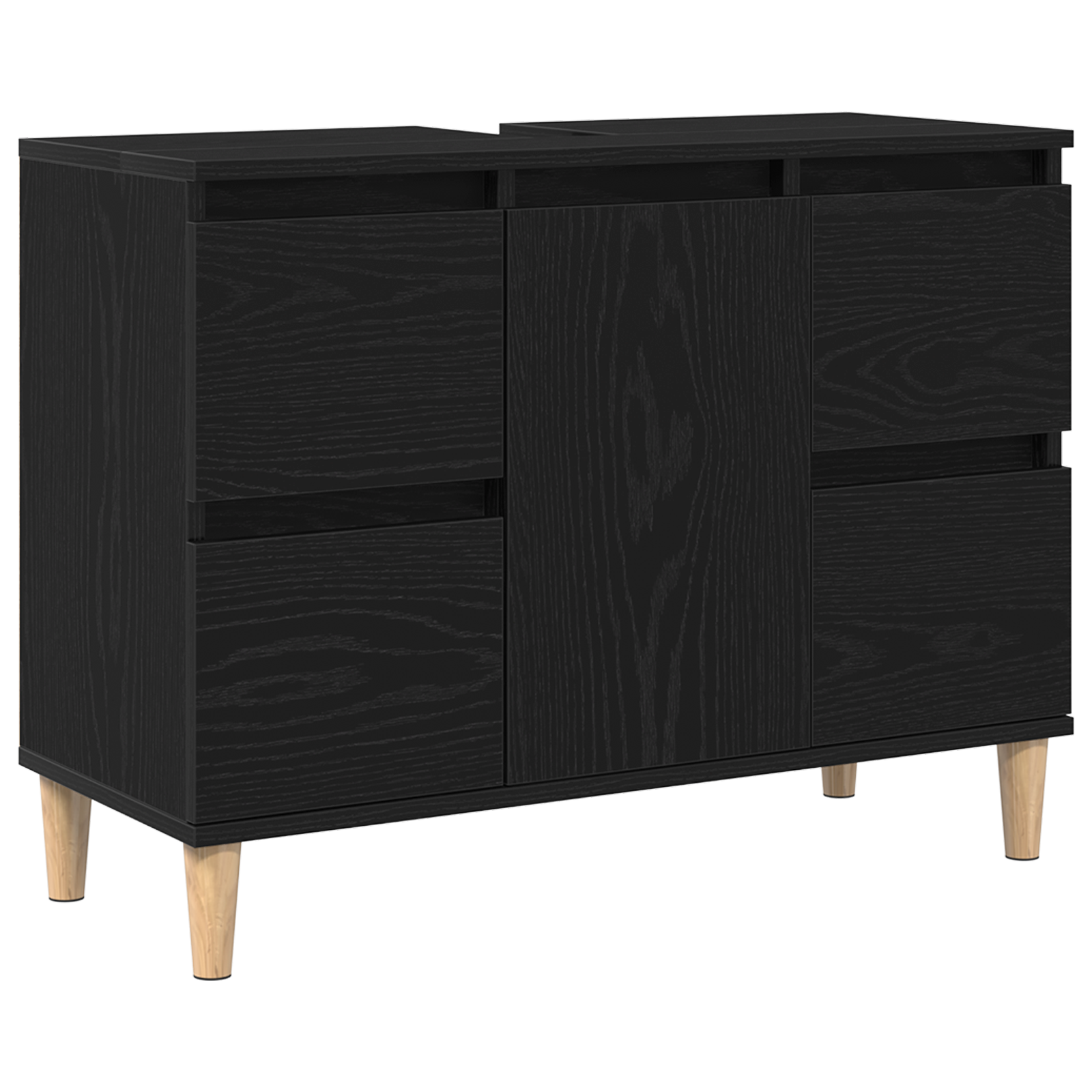 vidaXL Ormar za umivaonik Crna hrast 80x33x60 cm Konstruirano drvo