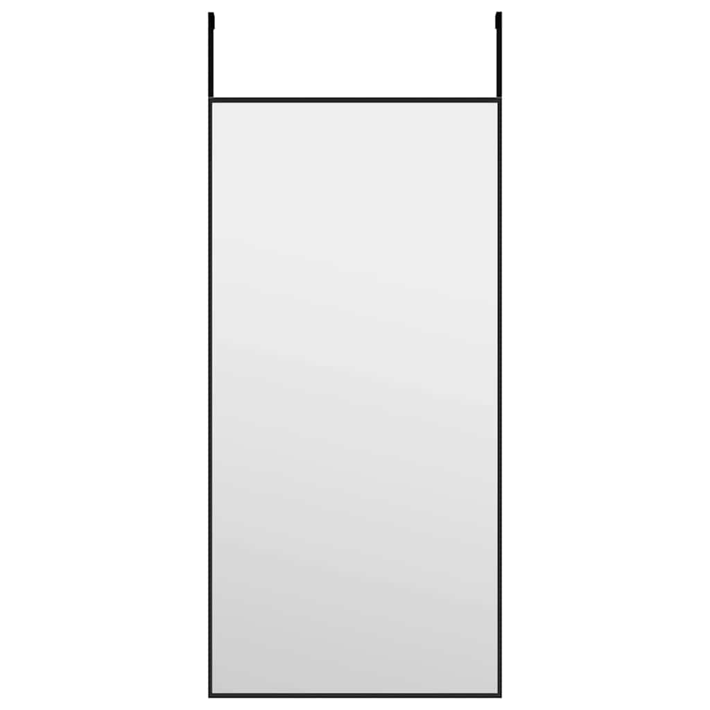 vidaXL Ogledalo za vrata crno 30 x 60 cm od stakla i aluminija