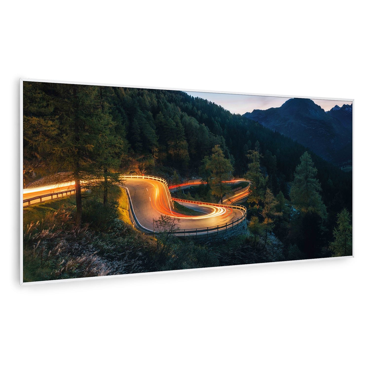 Klarstein Wonderwall Air Art Smart, infracrveni grijač, planinska cesta, 120 x 60 cm, 700 W