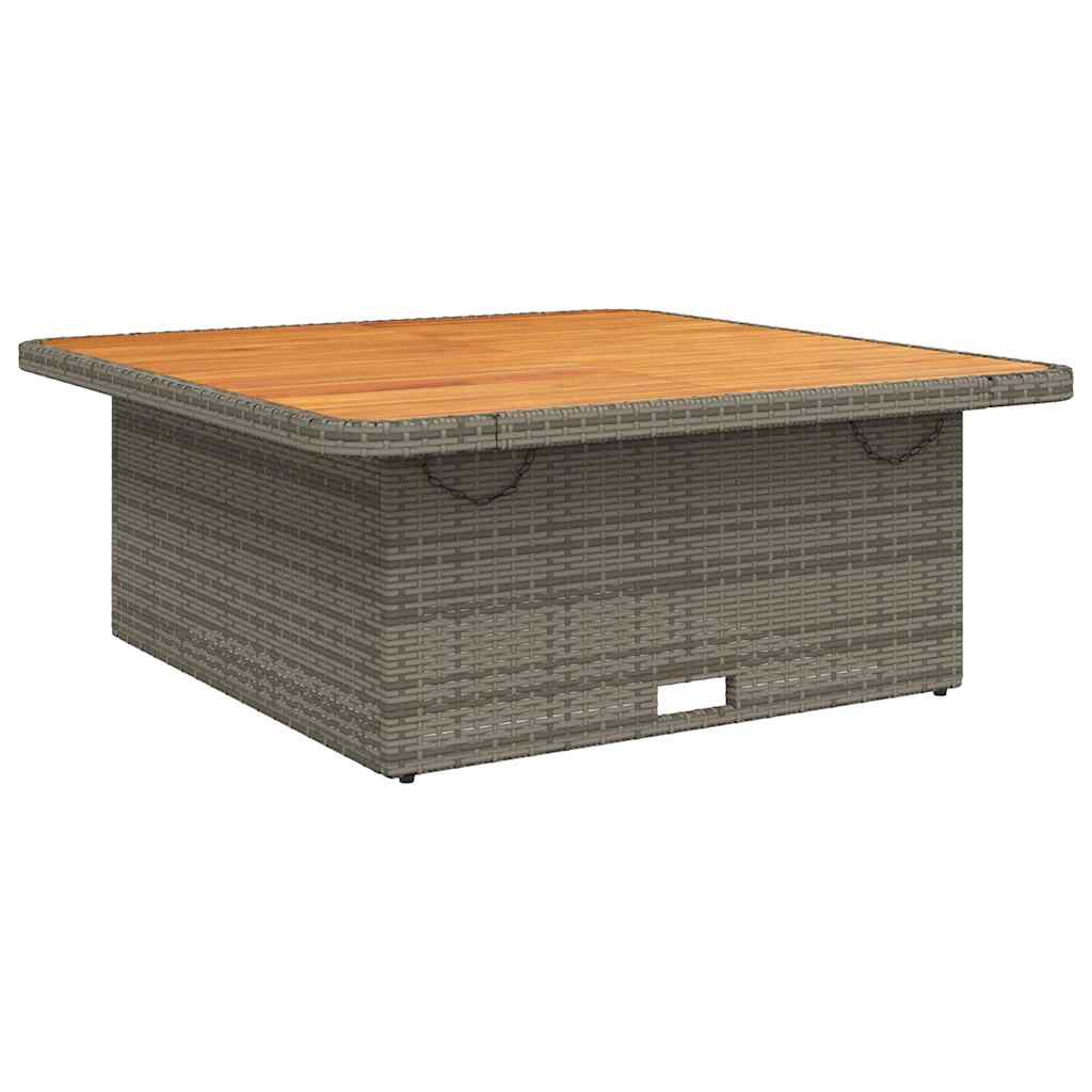 vidaXL Vrtni stol sivi 110 x 110 x 71 cm poliratan i bagremovo drvo