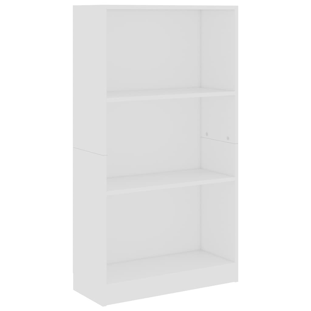vidaXL Ormarić za knjige s 3 razine bijeli 60 x 24 x 109 cm drveni