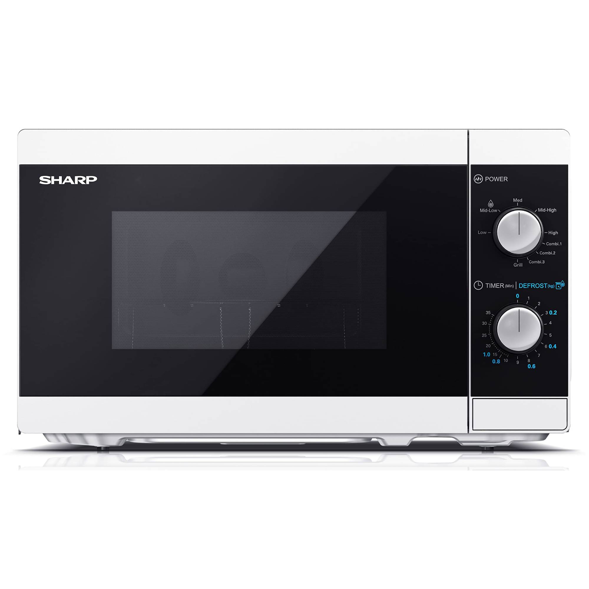 SHARP mikrovalna pećnica YC-MG01E-W 20lit, grill, analogna, bijela