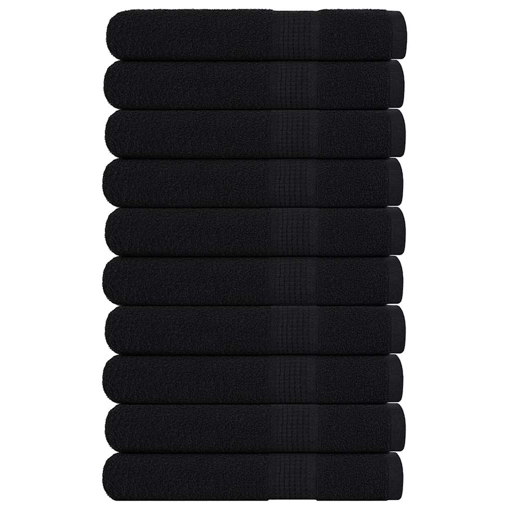 vidaXL Ručnici za saunu 10 kom crni 80x200 cm 360 gsm 100 % pamuk