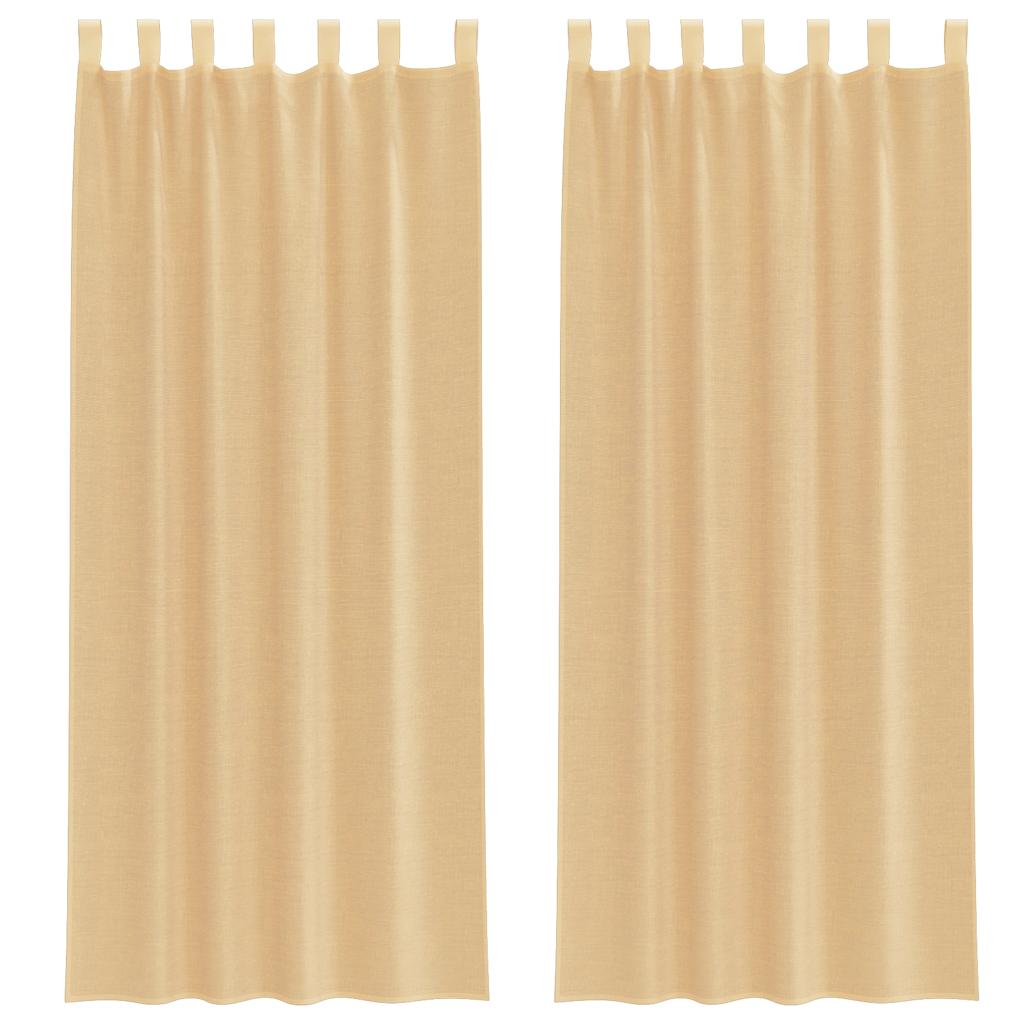 vidaXL Voile zavjese s petljama 2 kom pijesak 140x260 cm