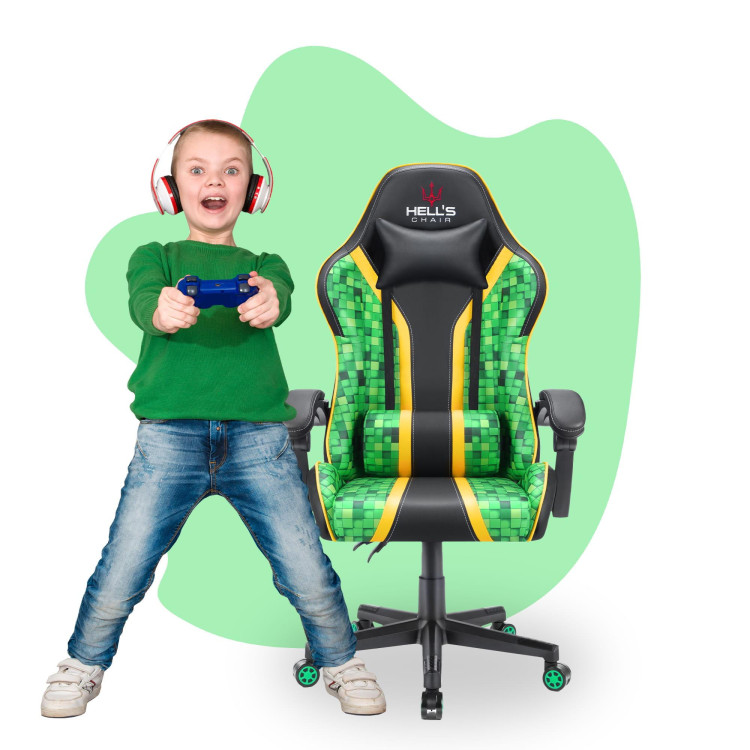 Dječja zeleno-crna gaming stolica HELLS CHAIR